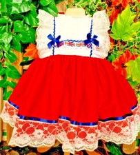 DREAM 0-8 years  BABY GIRLS UNION JACK  PARTY RED WHITE NAVY  DRESS