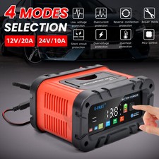 20-Amp 12V/20A 24V/10A Smart Battery Charger LiFePO4 Lead-Acid AGM GEL
