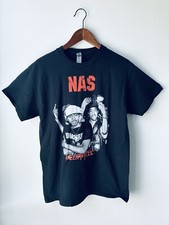 NAS ‘ILLMATIC/BIOHAZARD’ T-SHIRT.  BLACK/RED.  MEDIUM.