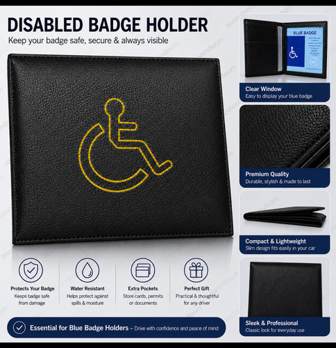 Disabled blue badge - badge, holder