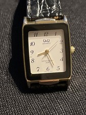 Vintage Rectangular Q&Q Watch Running New Battery