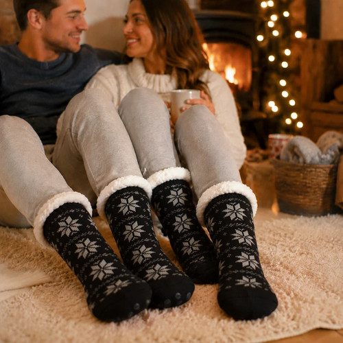 Slipper socks black nordic - slipper,