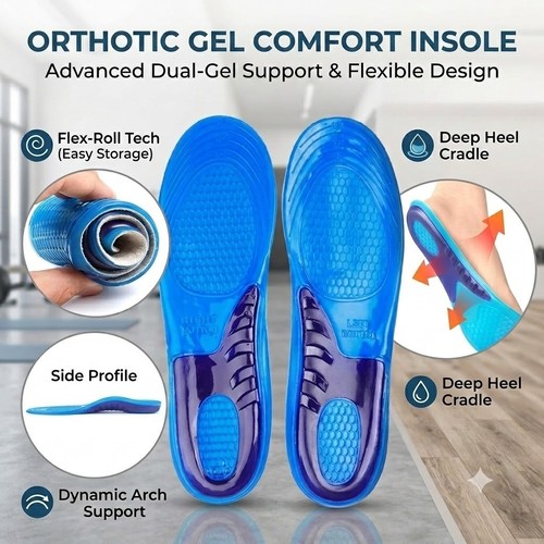 Gel heel orthotic insoles - heel, arch