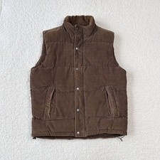 Vintage Men’s Brown Corduroy Gilet Padded size M 00s Utility Indie Grunge