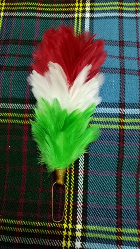 Feather plume hackle - red, white