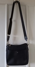 GAP Faux Leather Black Crossbody Bag Fabric Strap Hardly Used