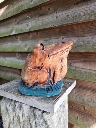 Chainsaw carved frog - ,