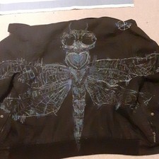 Black painted bomber jacket