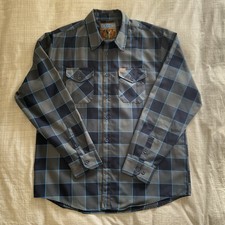 Dixxon The Wrench Flannel Button Down Shirt Blue / Grey Size XL
