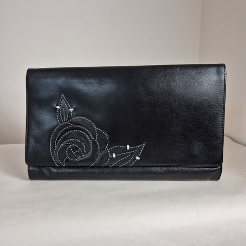 Tula black leather rectangular - black,