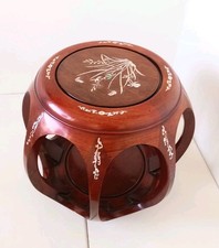 Vintage rosewood drum stool - rosewood,