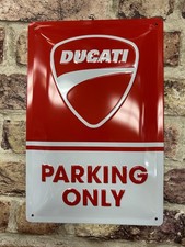 Ducati Parking Only Retro Embossed Metal Sign Home, Bar, Mancave, Shop, New