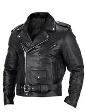 Premium Mens Brando Classic Leather Jacket Genuine Leather Bikers Leather Jacket