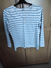 Damart Ladies Cotton Striped, Long Sleeved Top  Size 14/16 NWOT