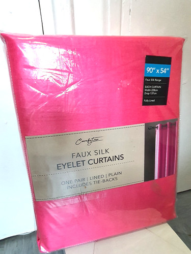 Faux silk eyelet curtains - silk,