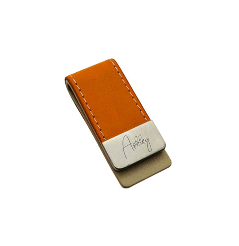 Personalised leather money - leather,