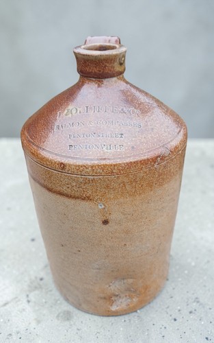 Early small stoneware flagon - early, v
