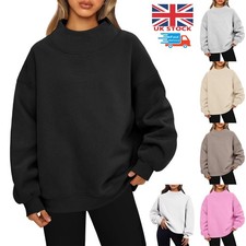 Womens Turtleneck Sweatshirt Ladies Jumper High Neck Pullover Knitwear Sweater