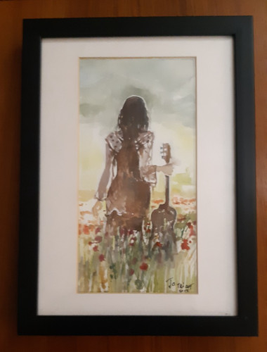 Original watercolour girl - watercolour,