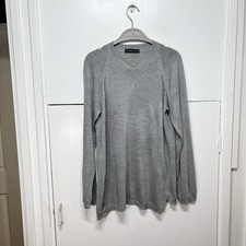 Shirin Guild Jumper Grey 100% Silk Pullover Stretch Long Sleeve Women’s 