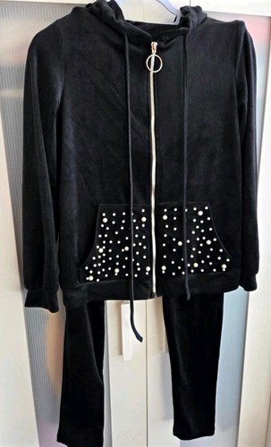 Women black velour - velour, 2pc