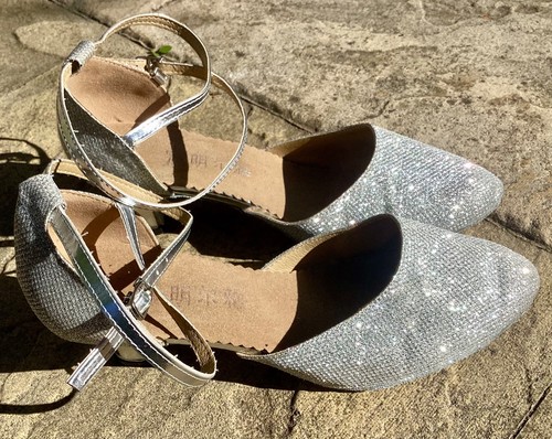 Ladies silver dance shoes - ladies,
