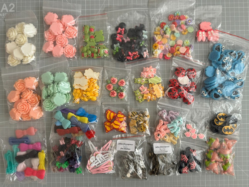 Job lot cabochons hair bows - job,