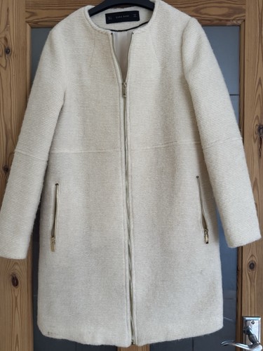 Zara woollen off white coat - woollen,