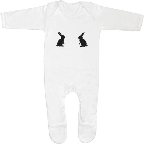 Two bunnies silhouette baby - silhouette',