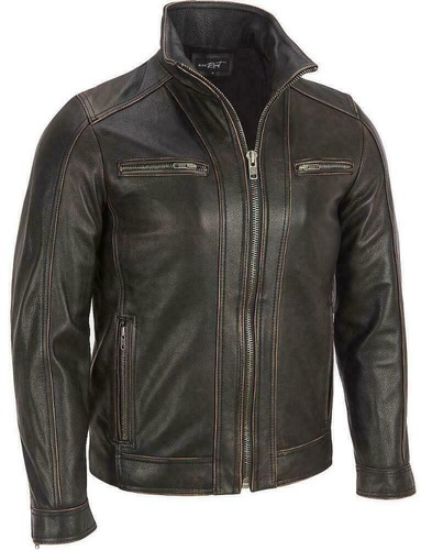 Mens black distress genuine - mens,