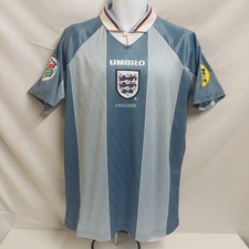 ENGLAND Euro 96 Grey Away Football Shirt UMBRO Large