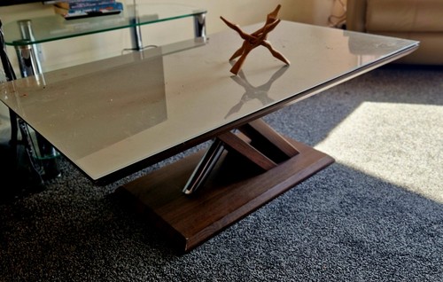 Stunning glass wood coffee - wood,