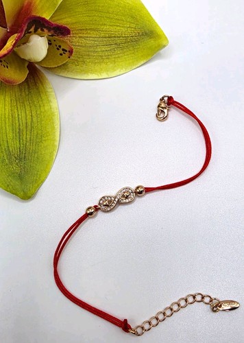 18k gold plated red cord - gold,