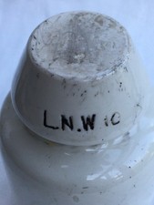 L.N.W. Railway ceramic telegraph telephone trackside signalling insulator c1900