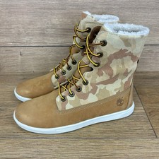 Timberland Ankle Boots Women’s Size UK 6.5 Burgundy Sherpa Faux Fur Fold Over