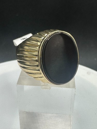 Mens onyx ring - onyx, oval