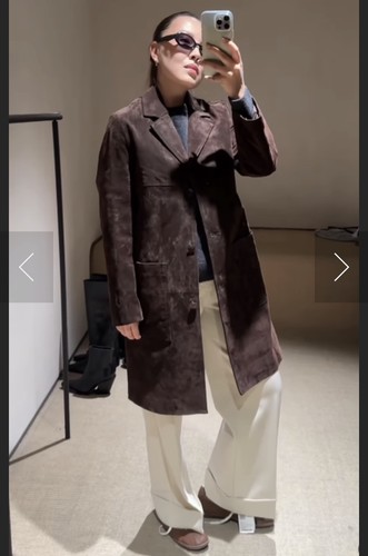 Zara 100 suede leather coat - 100%,