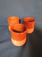 Set of 3 x Cermer Terracotta  Glazed Yogurt Dessert  Pots Cups