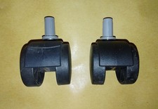 2 x Vintage Furniture Double Wheels Castors from TV Stand for Cabinet or Trolley