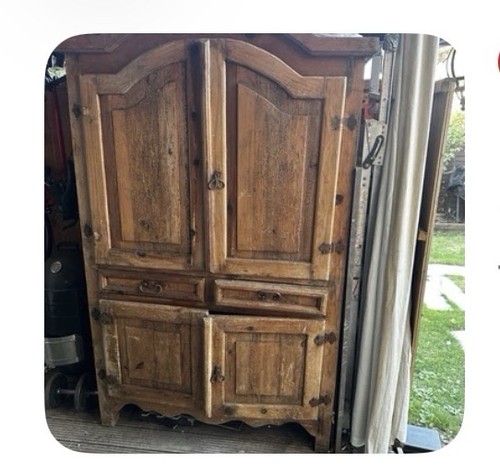 Rustic pine wardrobe cabinet - pine,