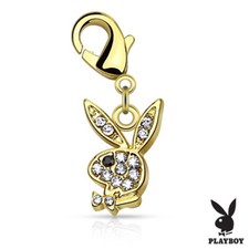 CZ Paved Playboy Bunny Charm