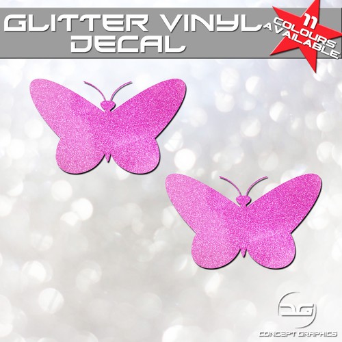 Glitter butterfly car - 2x, butterfly's