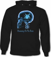 Drumming On The Brain Mens Funny Drum Hoodie Drums Drummer Kit Sticks Cymbals