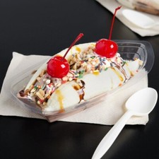 Clear compostable ice cream - clear,