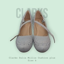 Clarks Dalia Millie Light Blue / Grey Heels Mary Jane  Shoes