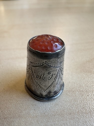 Antique silver thimble - silver,