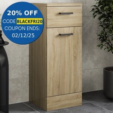 Bathroom Laundry Unit Cabinet 300mm Oak Effect Soft Close Drawer Door Furniture