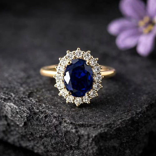 Oval cut blue sapphire - 2,
