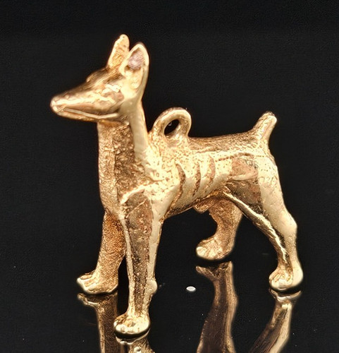 14k gold male doberman dog - male,