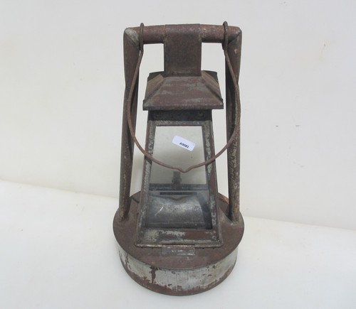 Vintage oil lantern iron glass - oil,